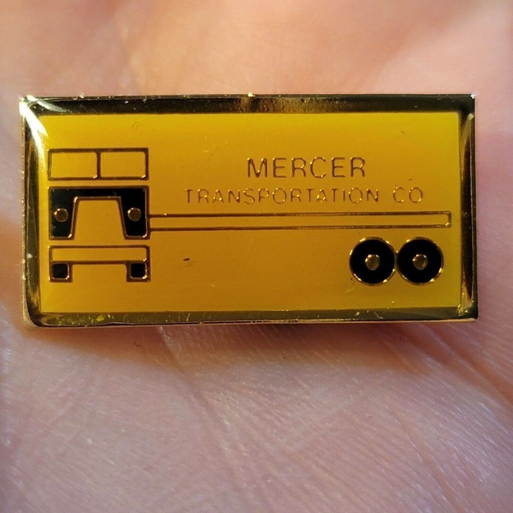 Mercer Transportation Trucking Company Truck Lapel Pin Yellow